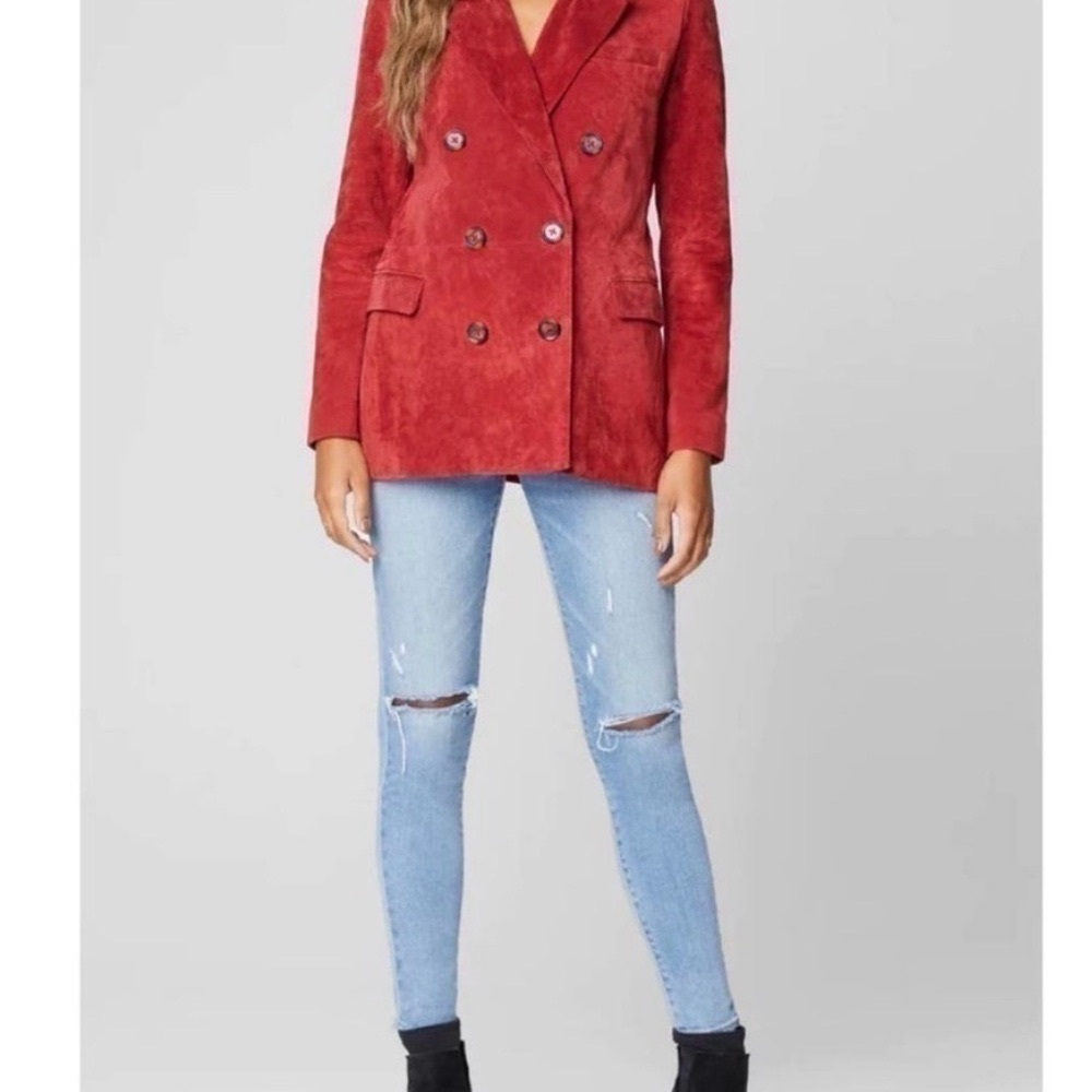 Blank NYC Suede Double-Breasted Blazer